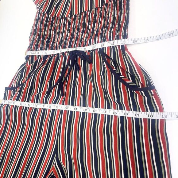 Women's Wide Leg Striped Jumpsuit | Romper Size Small - Picture 10 of 14